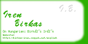 iren birkas business card